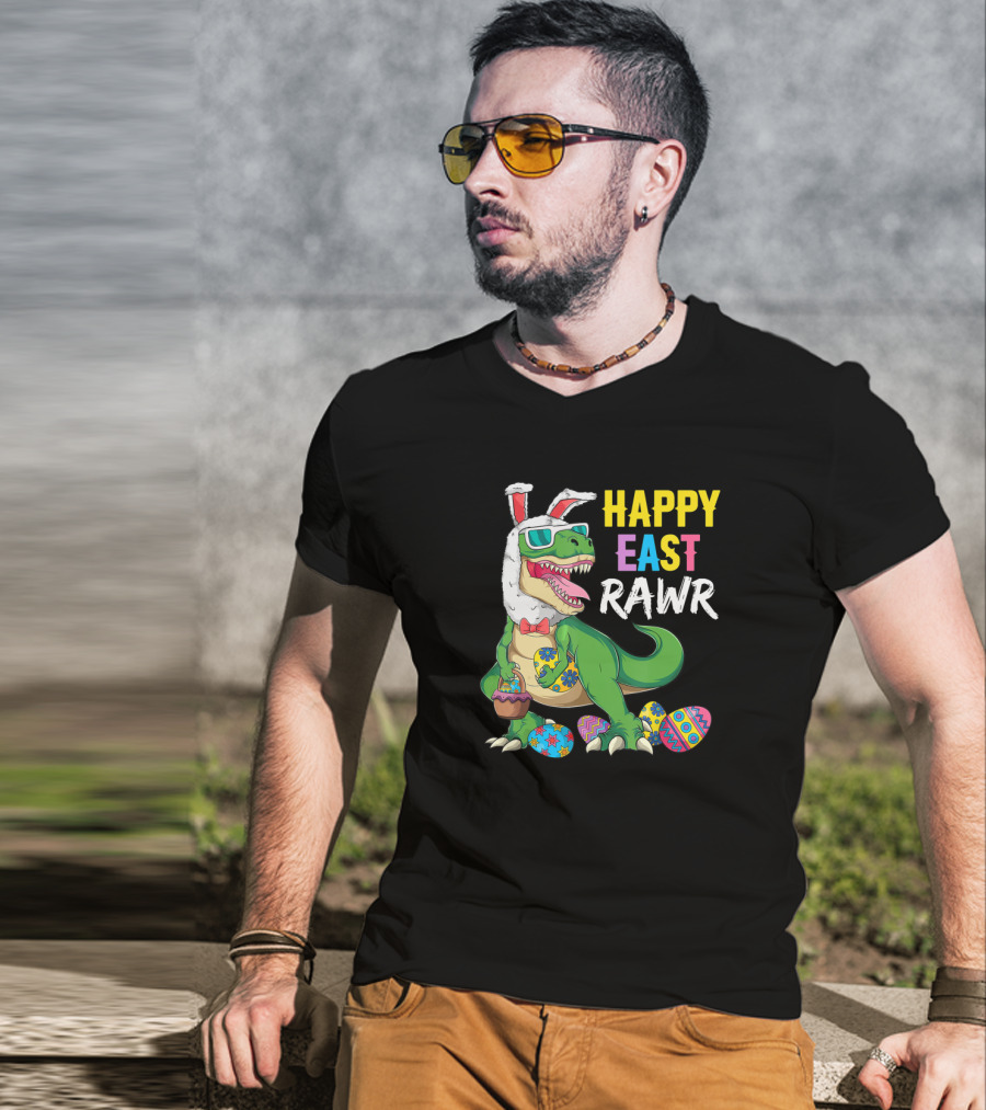 Happy Easter Dinosaur Bunny Egg Hunt Fun T-Shirt