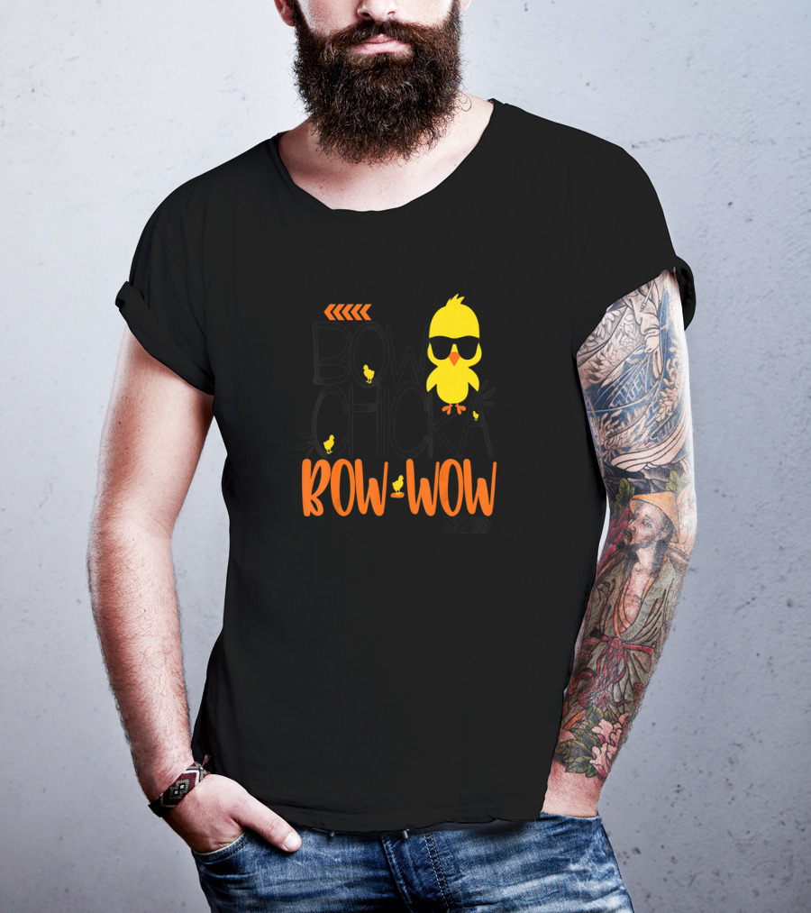 Bow Chicka Bow Wow Flirty Chick Sunglasses Easter Fun T-Shirt