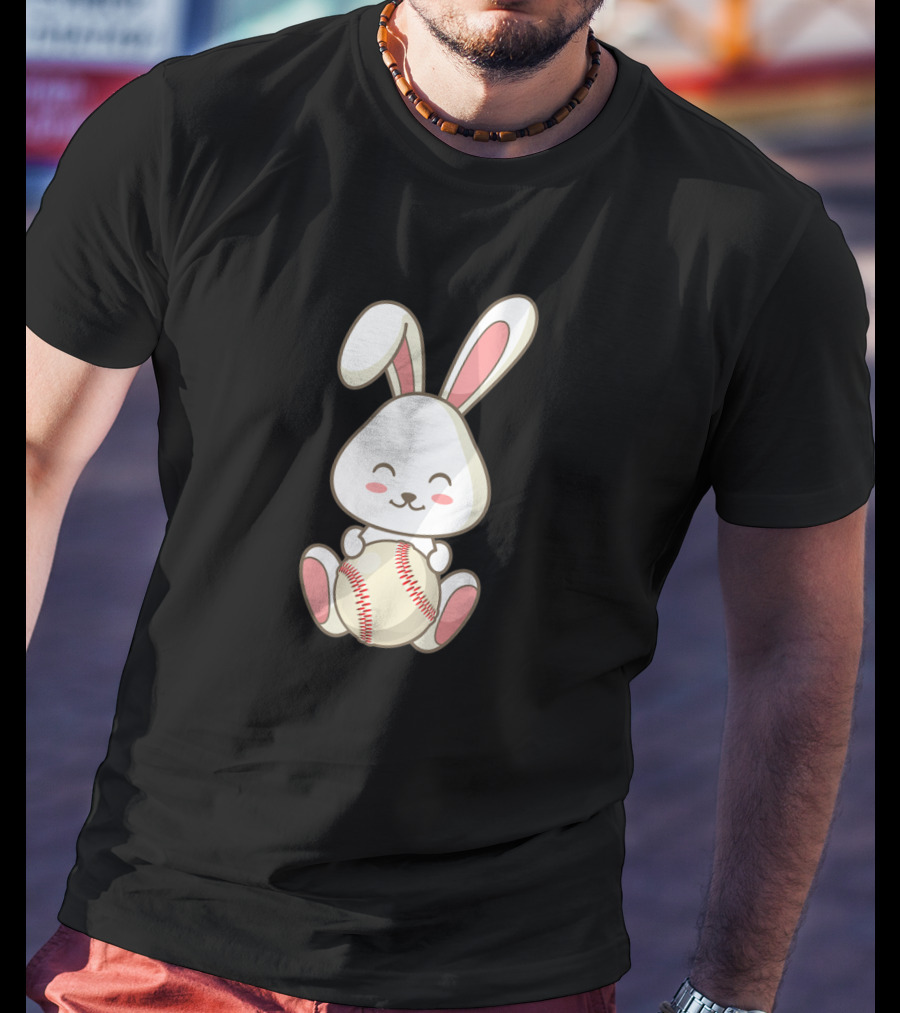 Easter Bunny Baseball Ball Easter Day Cute Rabbit T-Shirt
