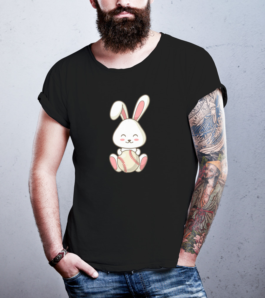 Easter Bunny Baseball Ball Easter Day Cute Rabbit T-Shirt
