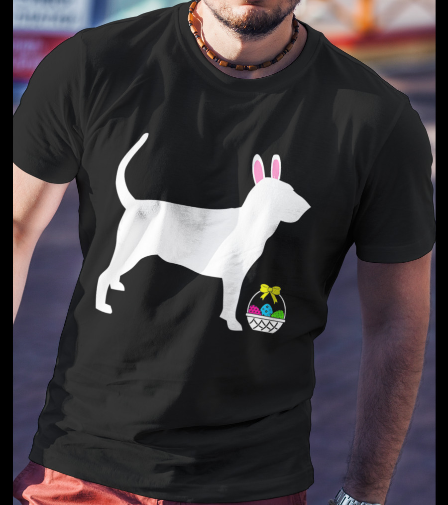 Bloodhound Dog Easter Bunny Ears Basket T-Shirt