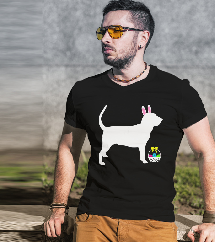 Bloodhound Dog Easter Bunny Ears Basket T-Shirt
