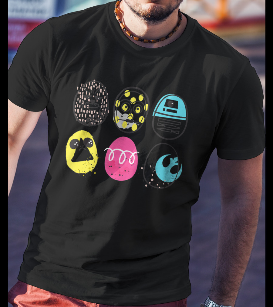 Star Wars Rebel Heroes Easter Egg Icons Featuring R2-D2 And Death Star T-Shirt