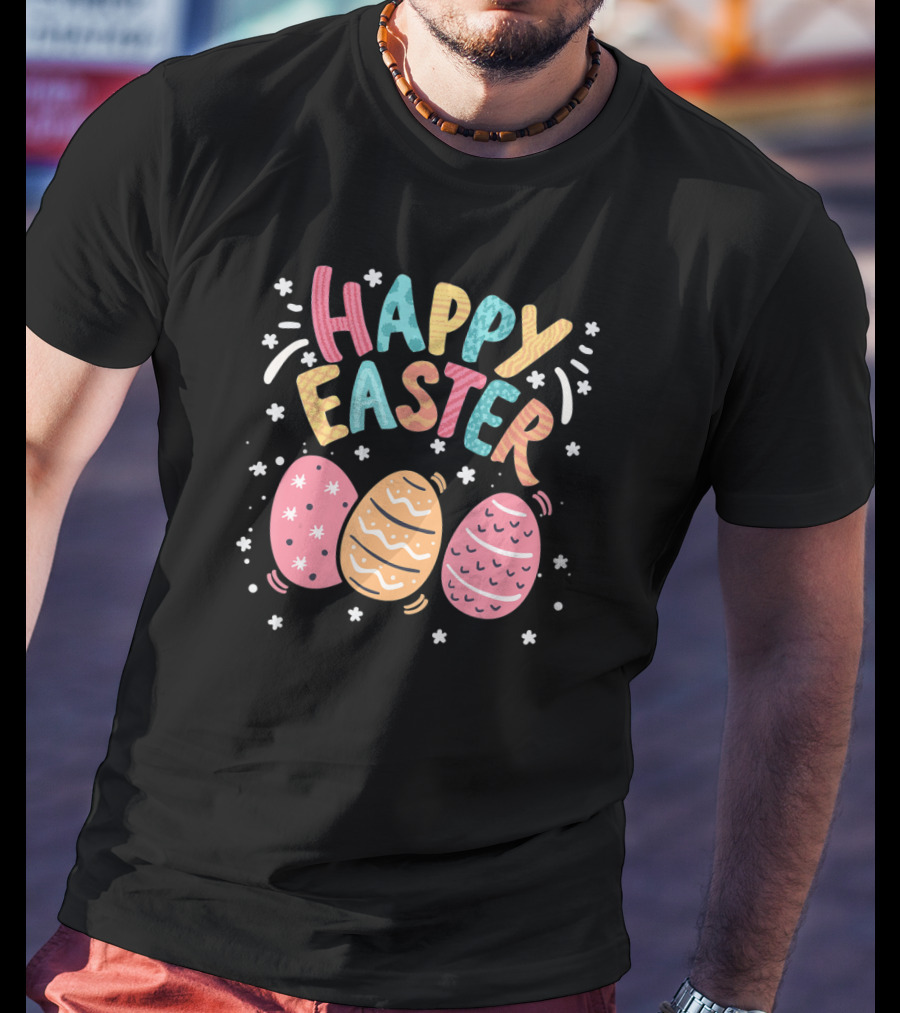 Happy Easter Day Colorful Bunny Eggs T-Shirt