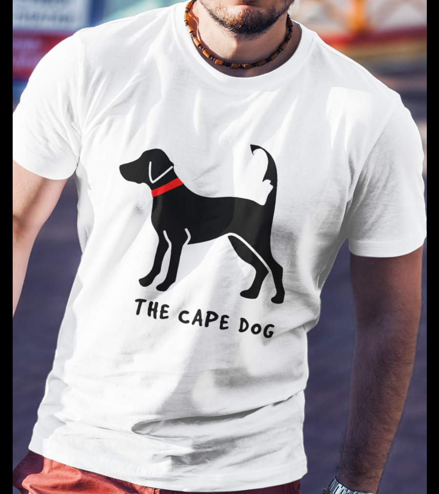 Cape Cod Dog The Cape Dog Black Silhouette With Red Collar T-Shirt