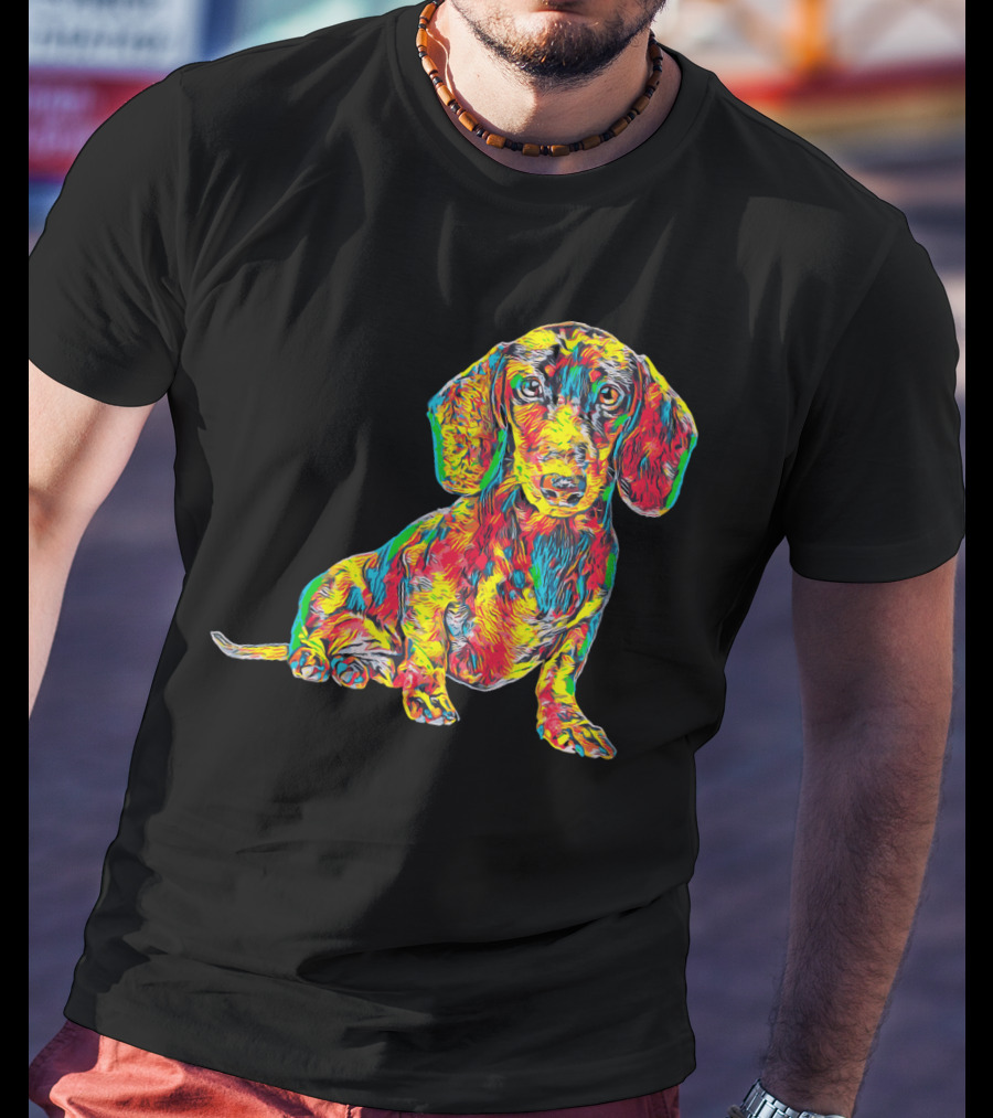 Cool Colorful Dachshund Breed Dog T-Shirt