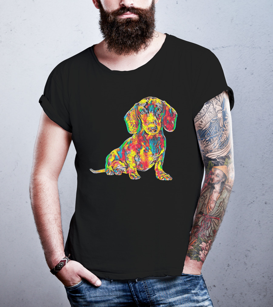 Cool Colorful Dachshund Breed Dog T-Shirt