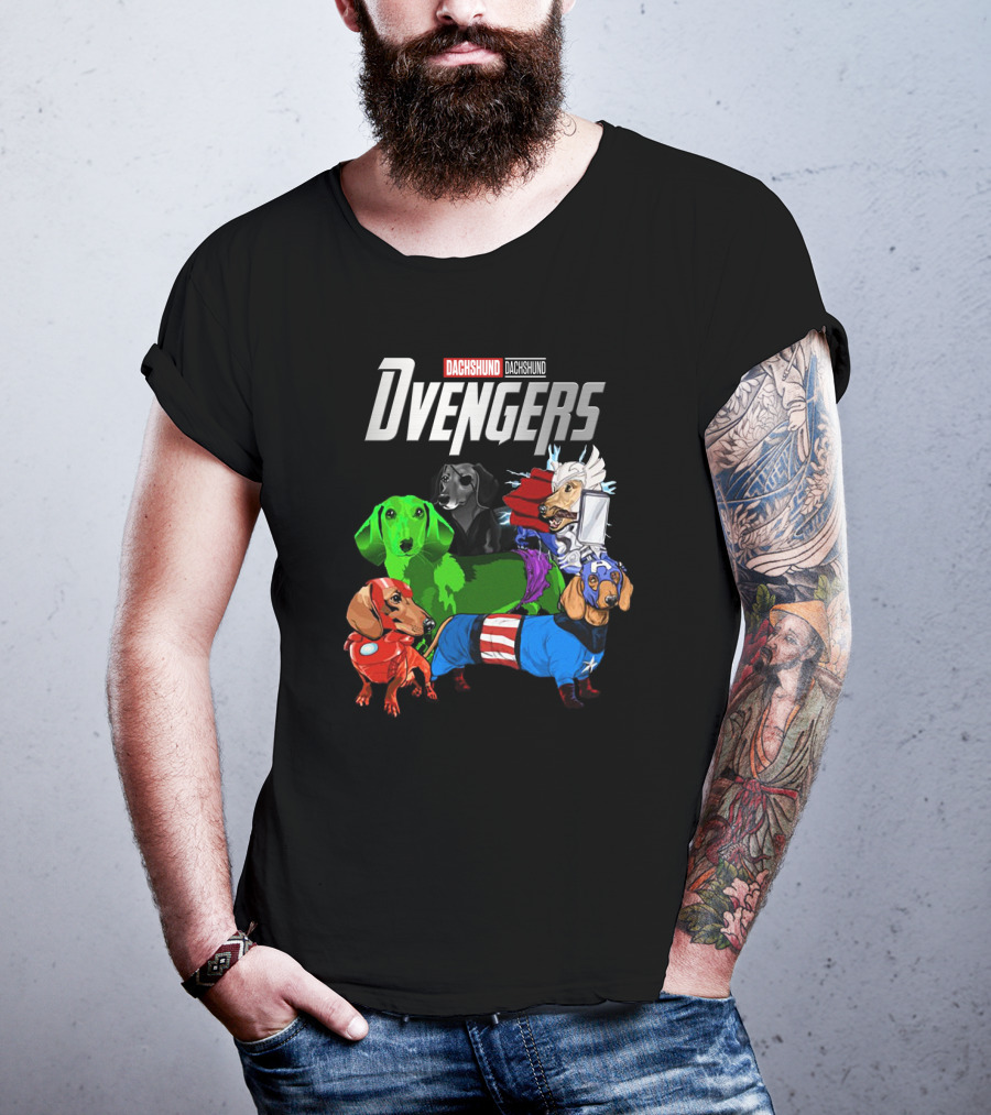 Dvengers Dachshund Dogs As Superhero Avengers Characters T-Shirt