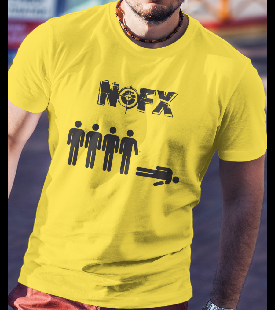 NOFX Band Stick Figure Humor Black Yellow T-Shirt