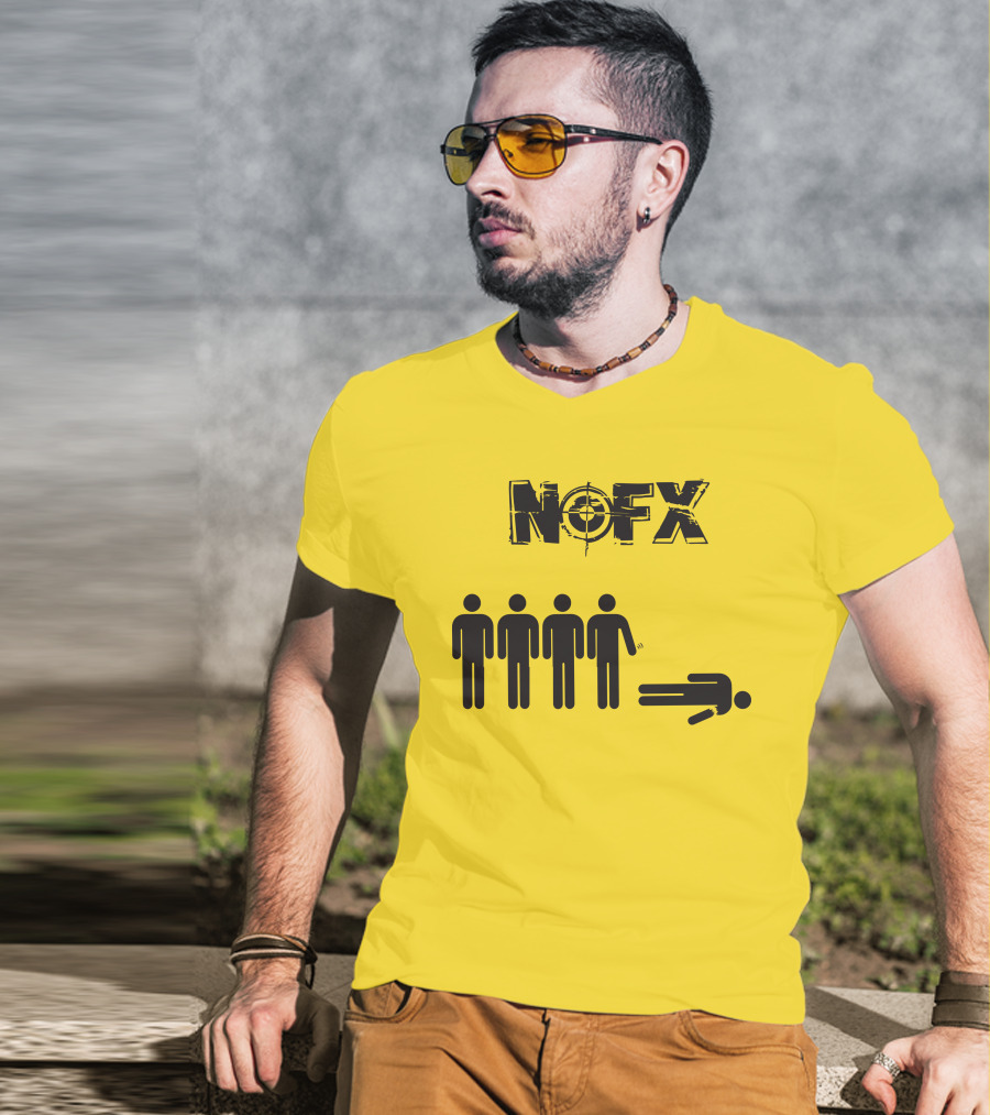 NOFX Band Stick Figure Humor Black Yellow T-Shirt