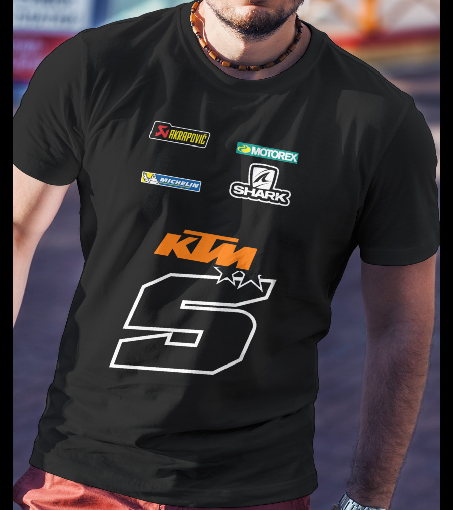 Johann Zarco KTM 5 Akrapovic Motorex Shark Michelin T-Shirt