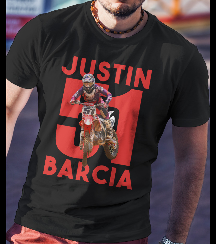 Justin Barcia 51 Motocross Rider Racing Action T-Shirt