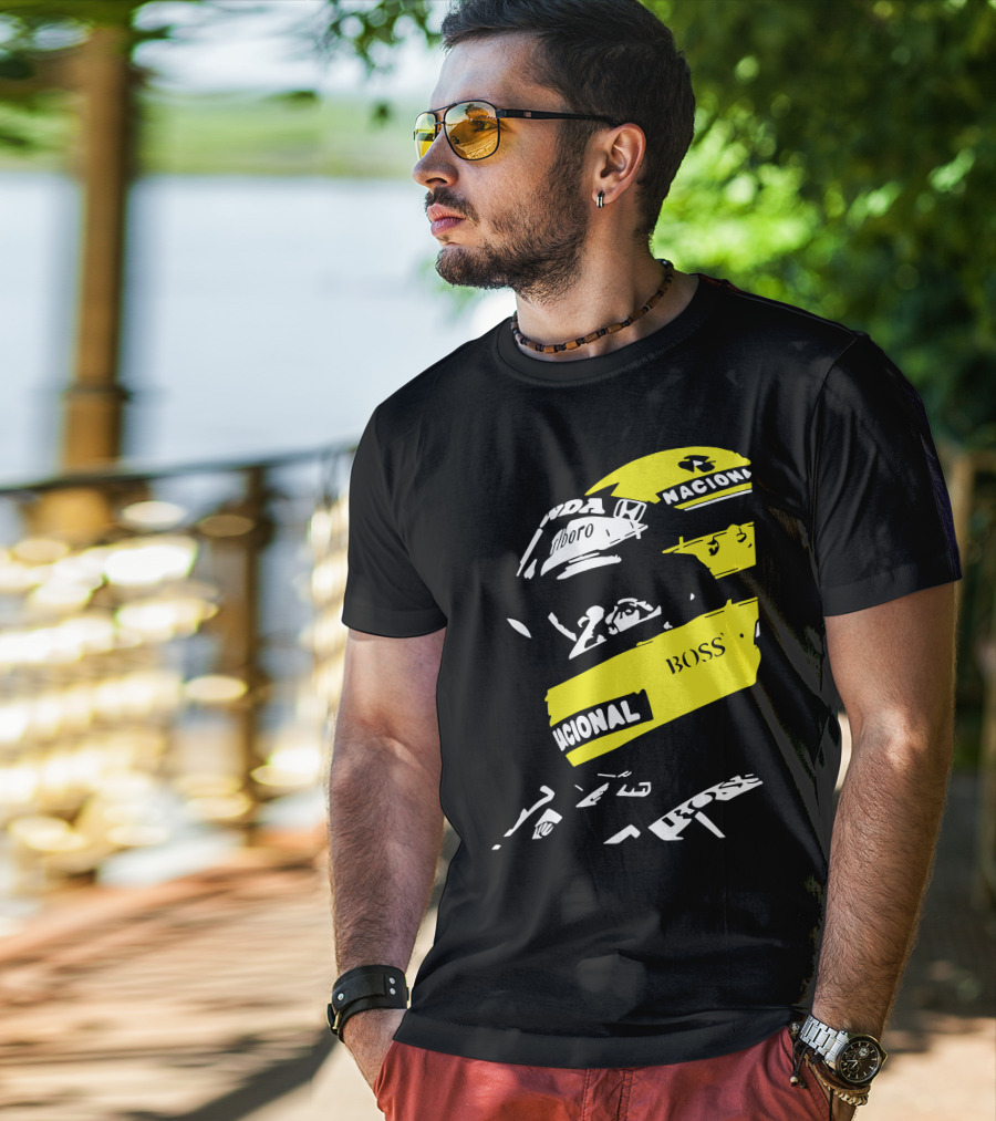 AYRTON SENNA F1 Helmet Nacional Boss Honda T-Shirt