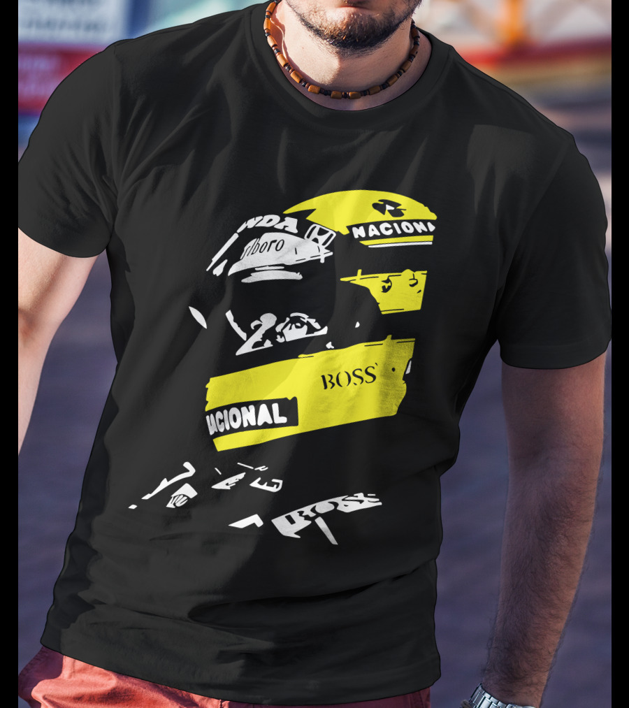 AYRTON SENNA F1 Helmet Nacional Boss Honda T-Shirt