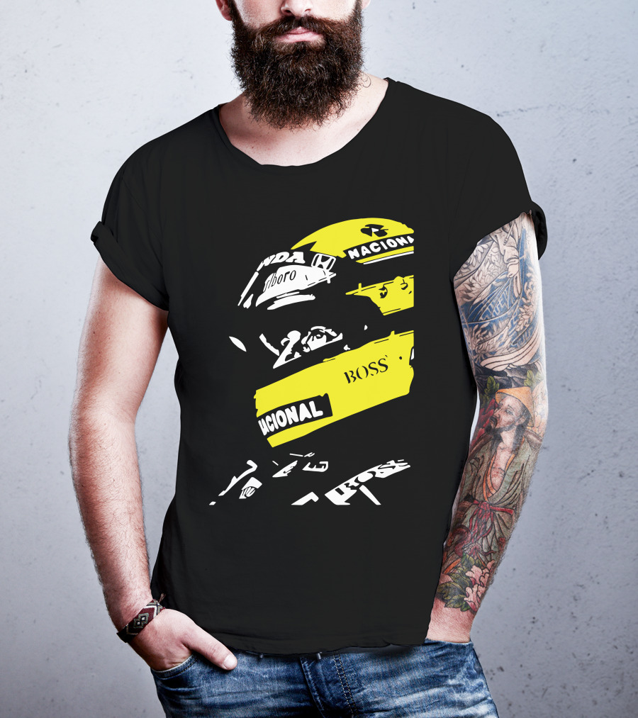 AYRTON SENNA F1 Helmet Nacional Boss Honda T-Shirt
