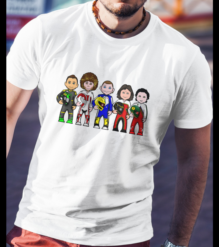 Moto GP Legends Cartoon Racer Characters T-Shirt