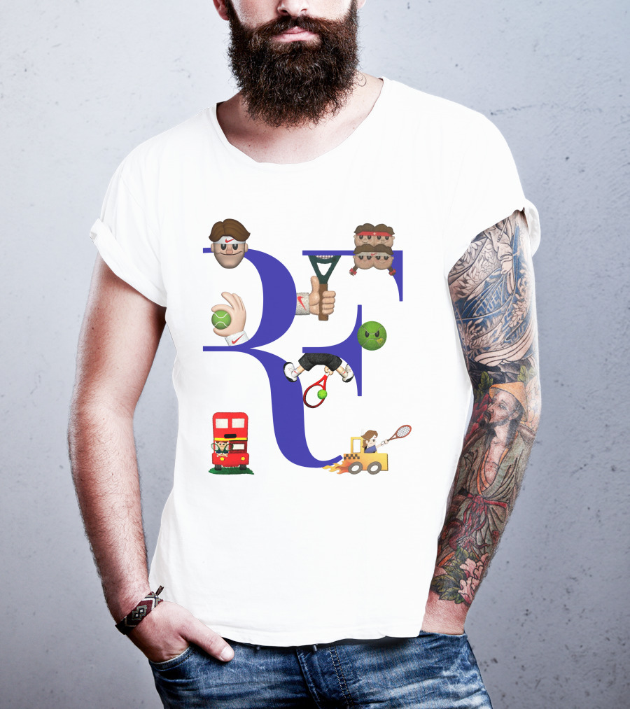 Roger Federer Emoji RF Tennis Icons T-Shirt