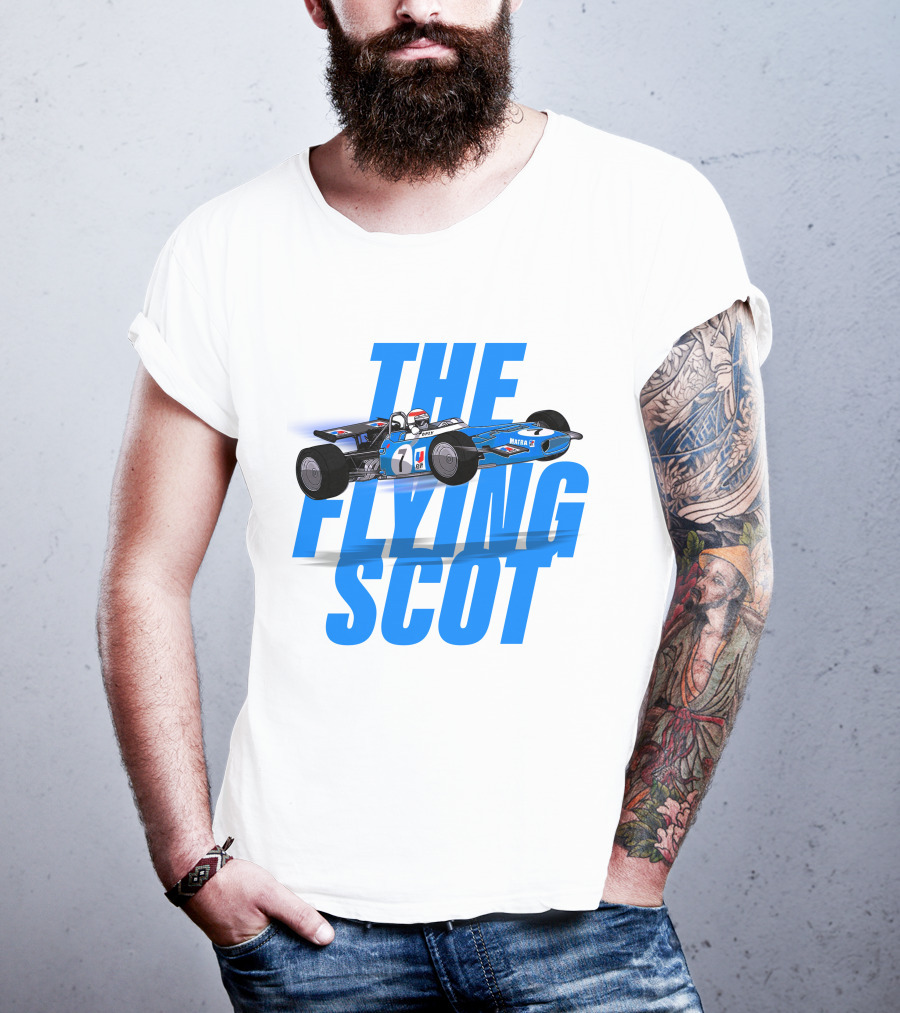 The Flying Scot Jackie Stewart Racing Legend Formula One Car T-Shirt