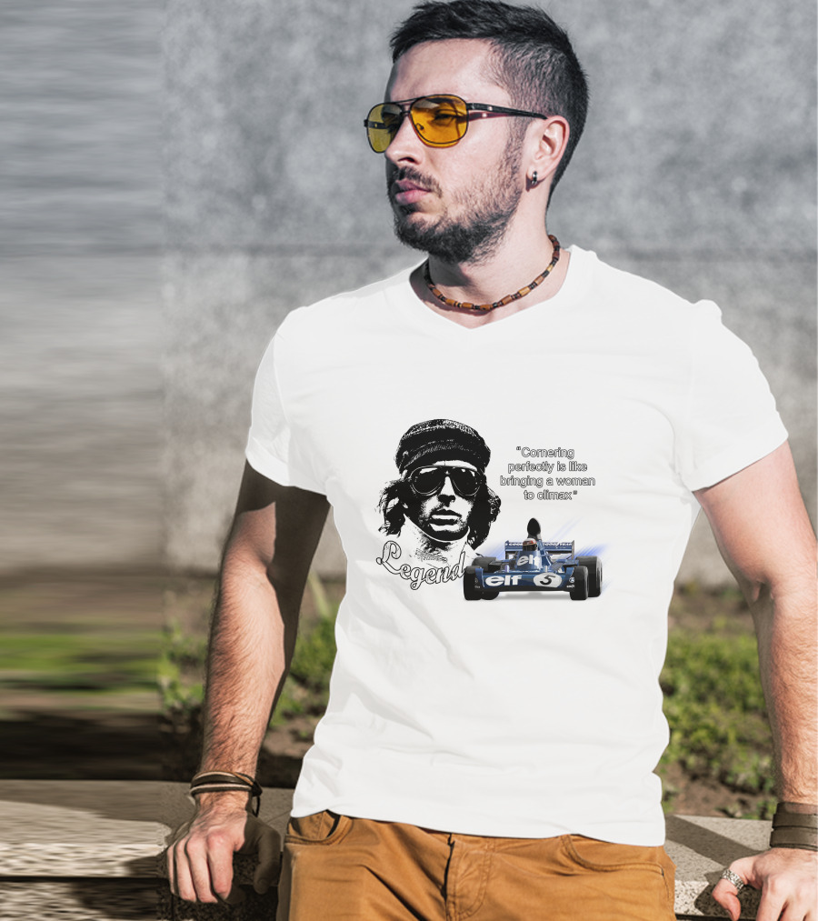 Jackie Stewart Cornering Perfectly Legend T-Shirt
