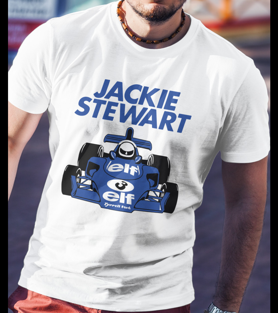 Jackie Stewart Tyrrell Ford Elf Racing Car T-Shirt