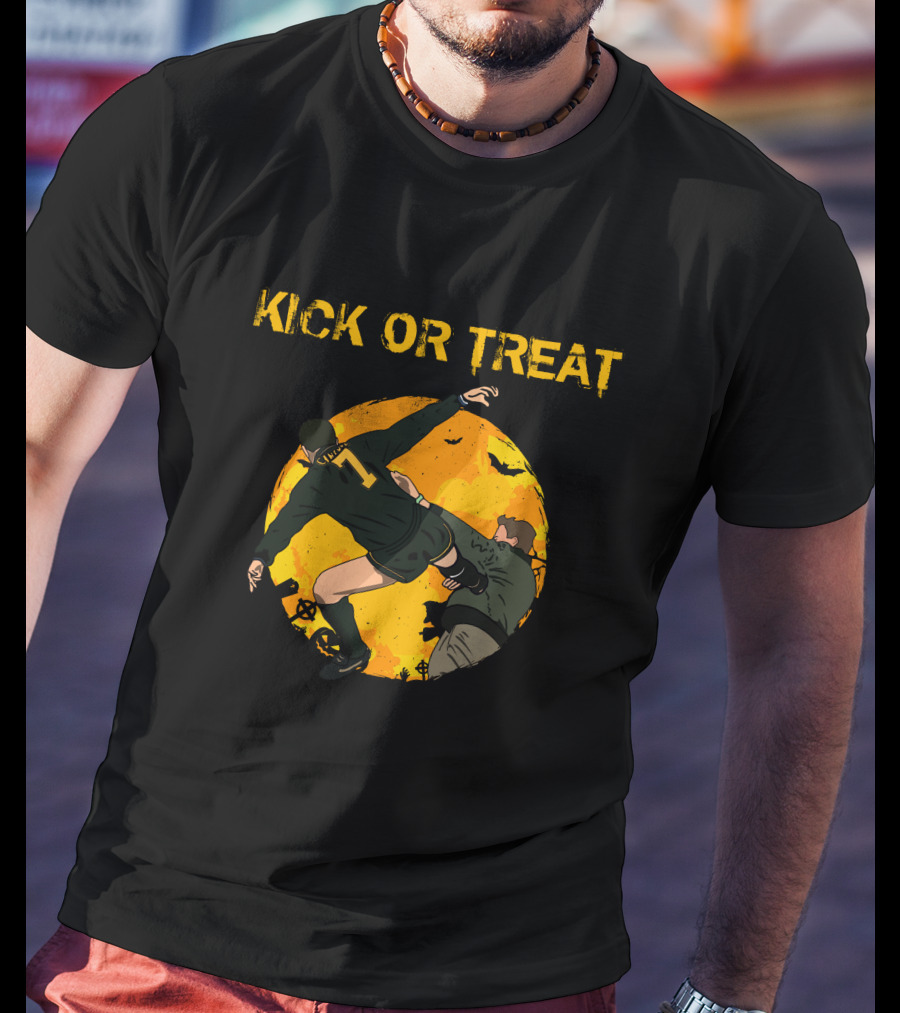 Kick Or Treat Soccer Halloween Action T-Shirt