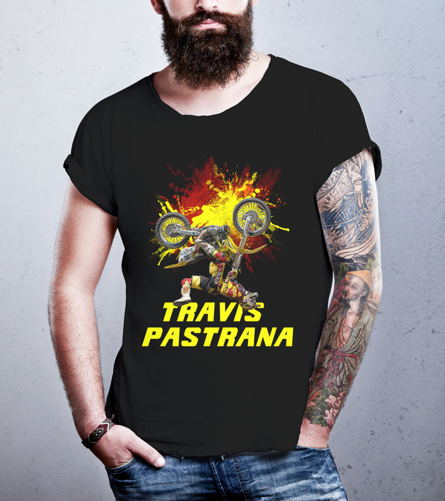 TRAVIS PASTRANA Freestyle Motocross Stunt Action T-Shirt