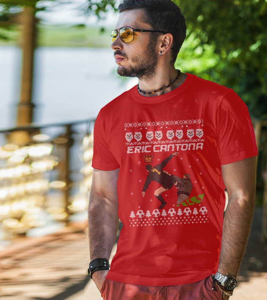 Eric Cantona Iconic Jump Festive T-Shirt
