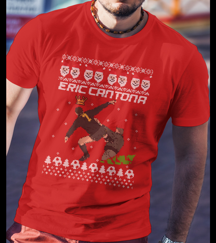 Eric Cantona Iconic Jump Festive T-Shirt