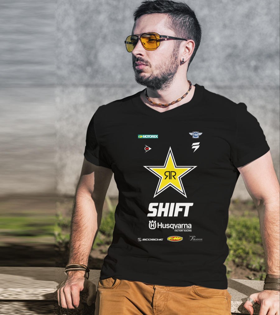 MOTOREX FIM SHIFT Husqvarna Factory Racing Scosche FMF Paradise RR Star T-Shirt