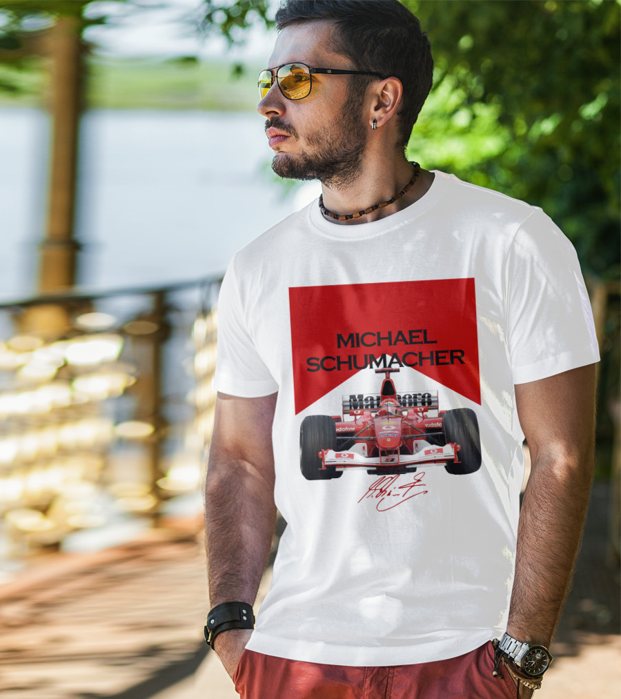 Michael Schumacher Formula One Racing Car Signature T-Shirt