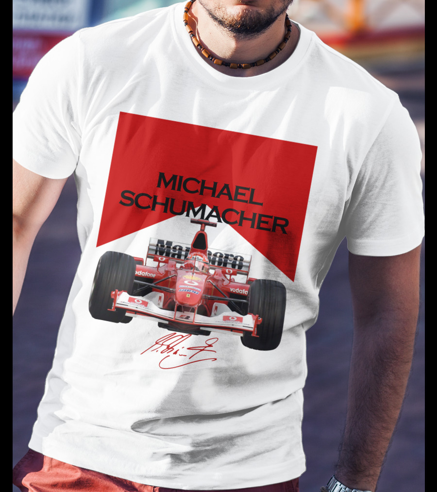 Michael Schumacher Formula One Racing Car Signature T-Shirt
