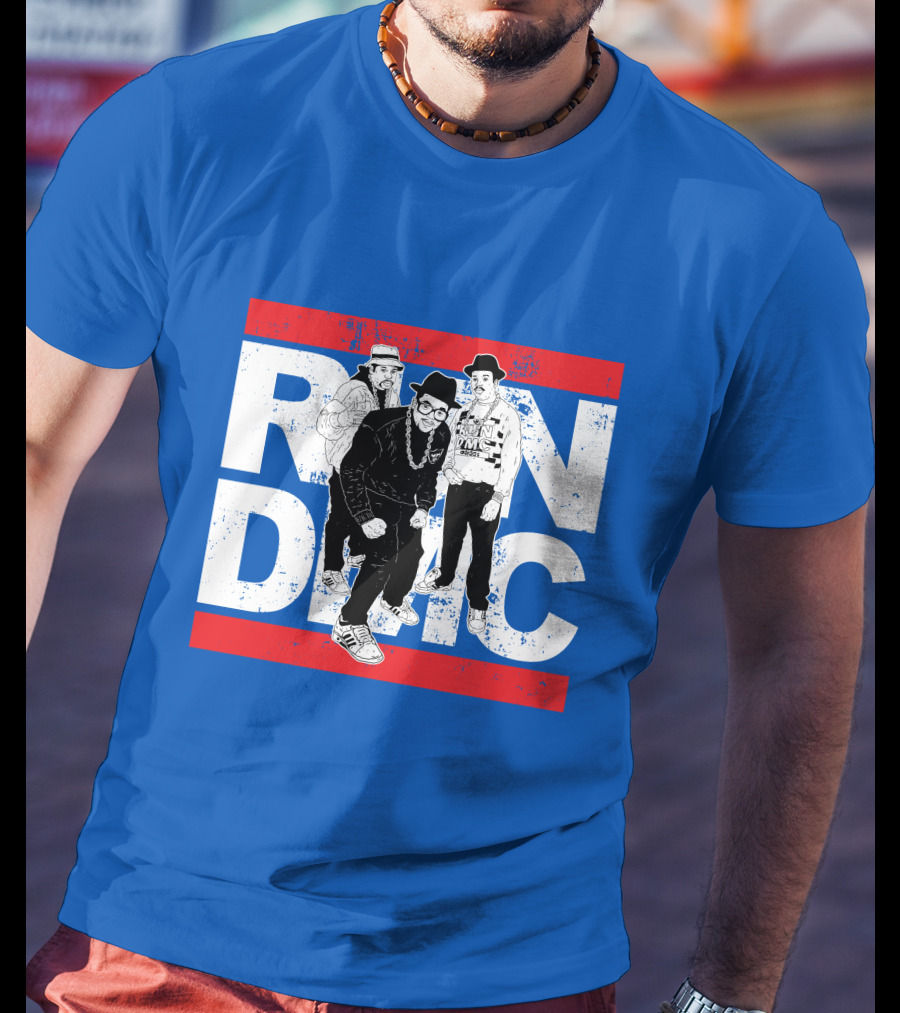 Run DMC 53 Hip Hop Legends Graphic Red Stripes T-Shirt