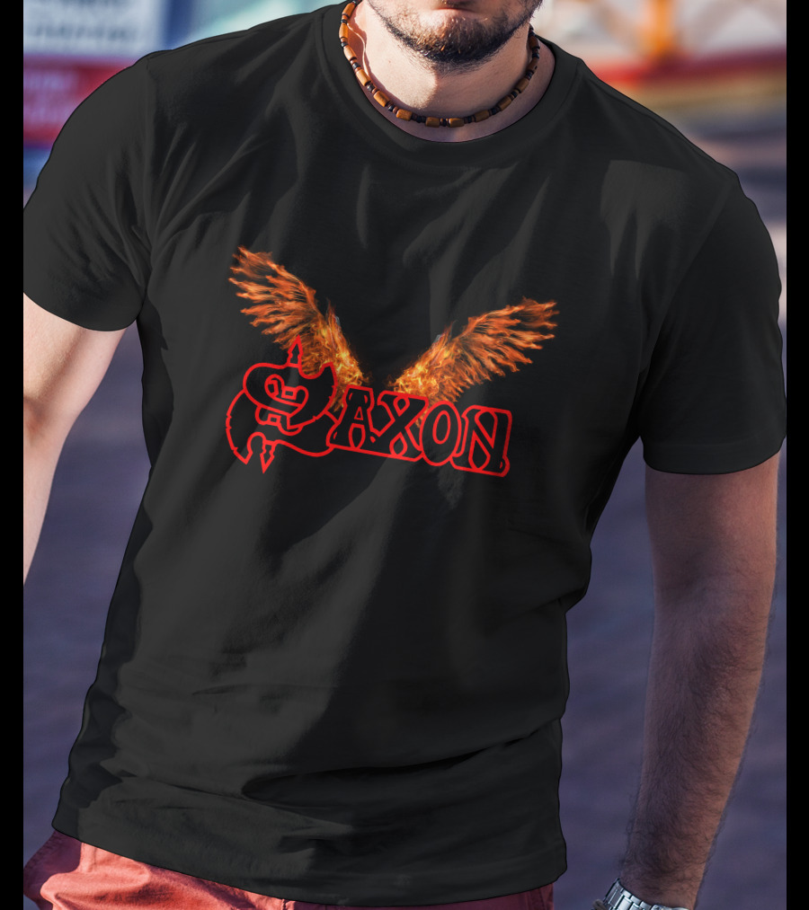 SAXON Flaming Wings Iconic Band T-Shirt