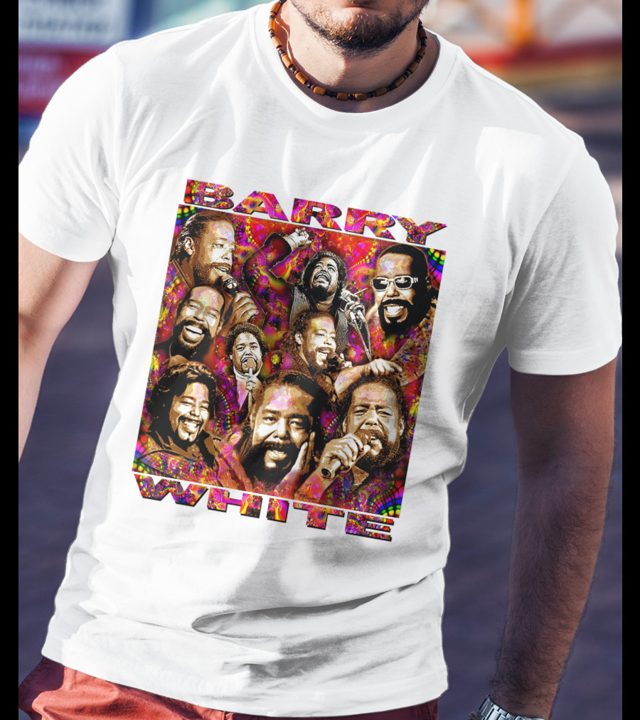 BARRY WHITE 31 Collage Of Iconic Vocal Performances T-Shirt