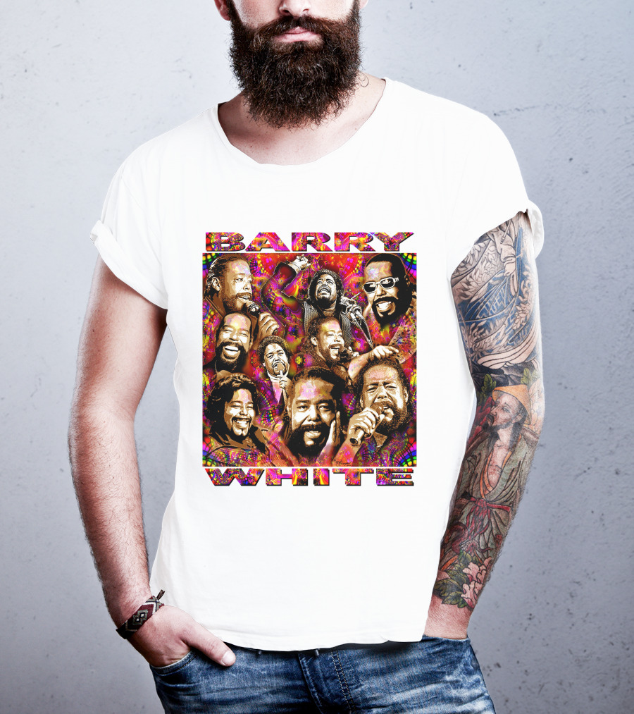 BARRY WHITE 31 Collage Of Iconic Vocal Performances T-Shirt