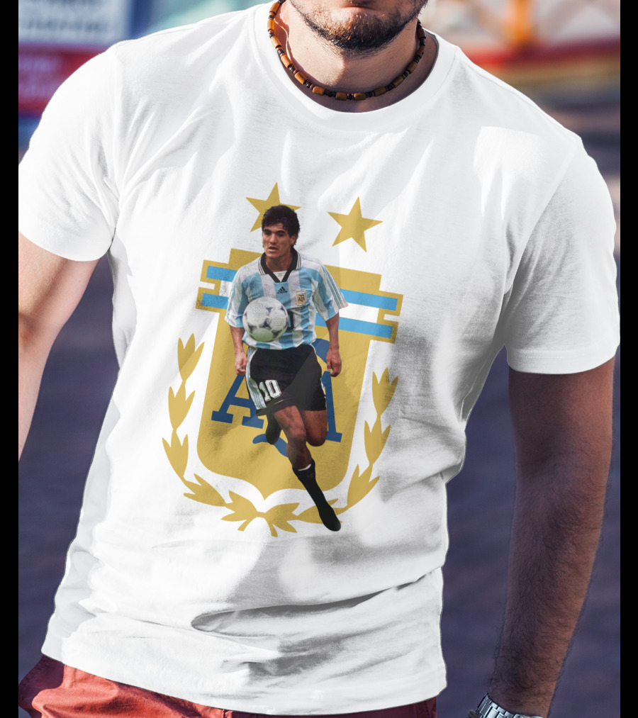 Argentinian Soccer Legend Number 10 Ortega AFA Emblem T-Shirt