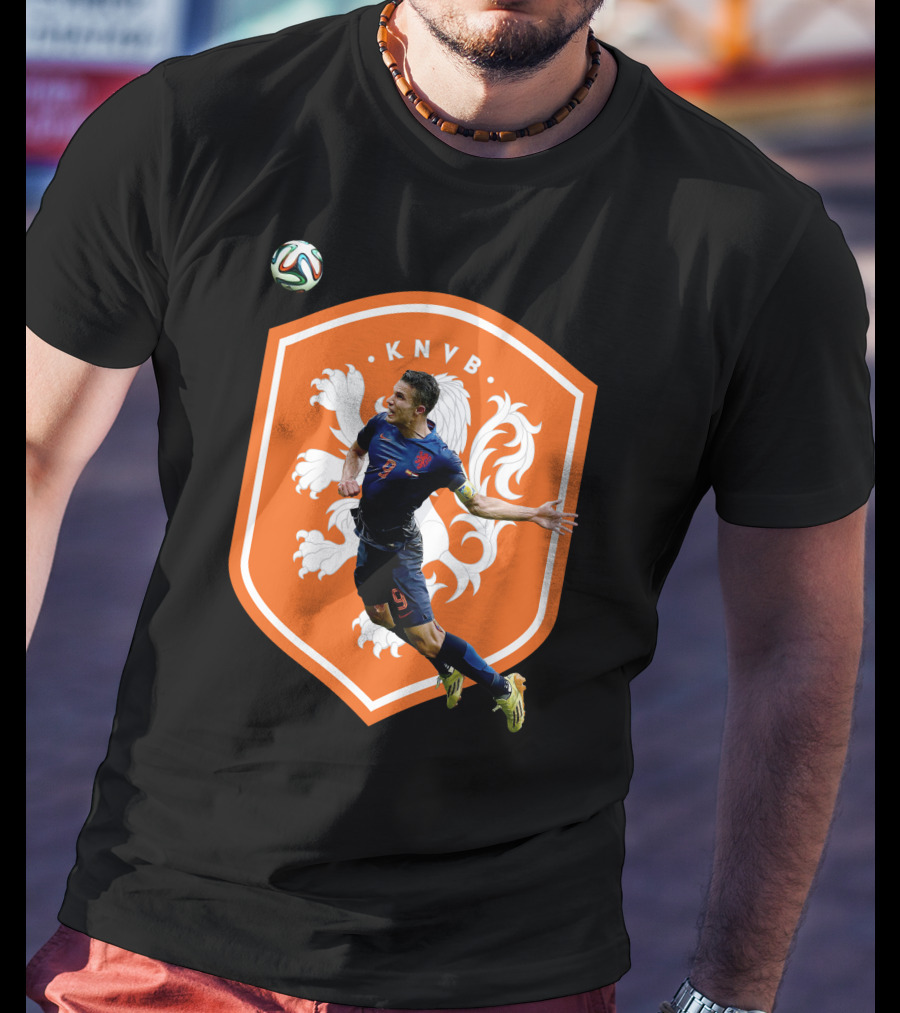 KNVB Netherlands Flying Header Football Icon Robin Van Persie T-Shirt