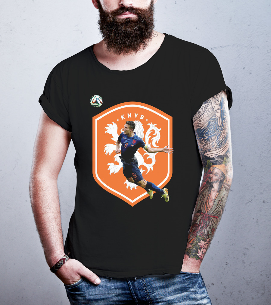 KNVB Netherlands Flying Header Football Icon Robin Van Persie T-Shirt