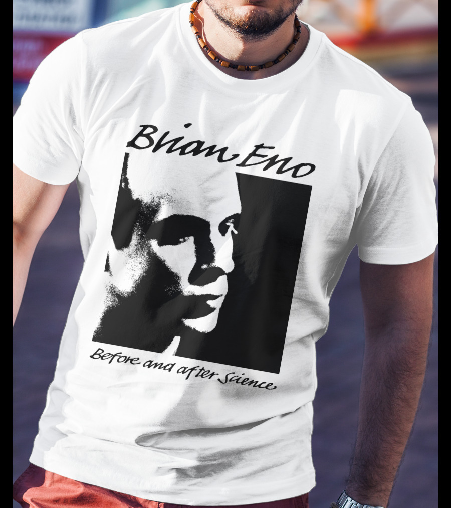 Brian Eno Before And After Science Album Face Black And White Profile T-Shirt