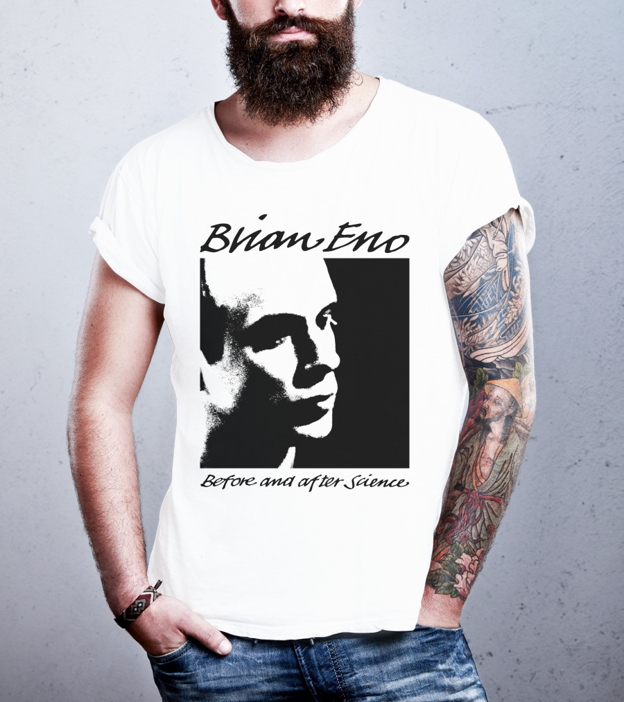 Brian Eno Before And After Science Album Face Black And White Profile T-Shirt
