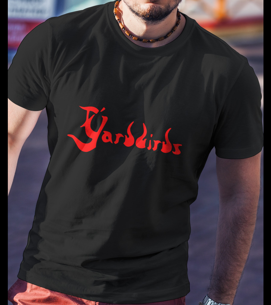 Yardbirds Play Blues 1983 Iconic Red Flame Text T-Shirt