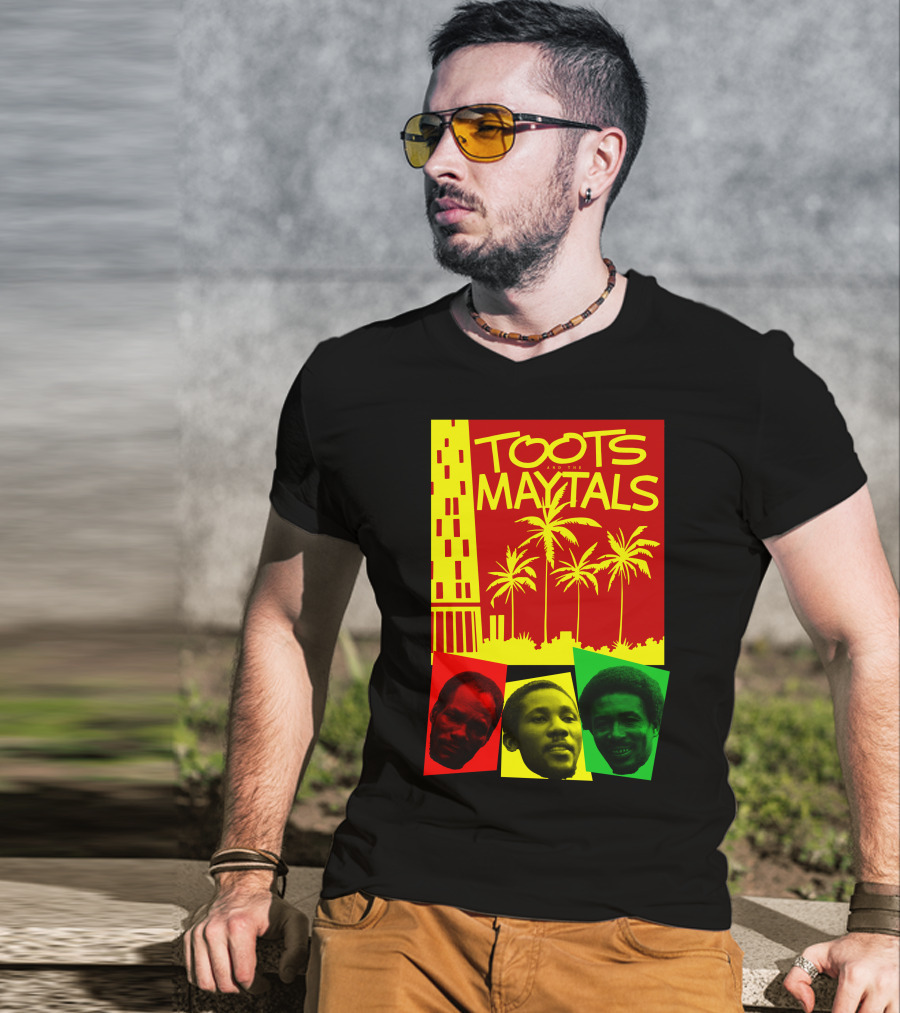 Toots And The Maytals Palm Trees And Faces In Red Yellow Green T-Shirt
