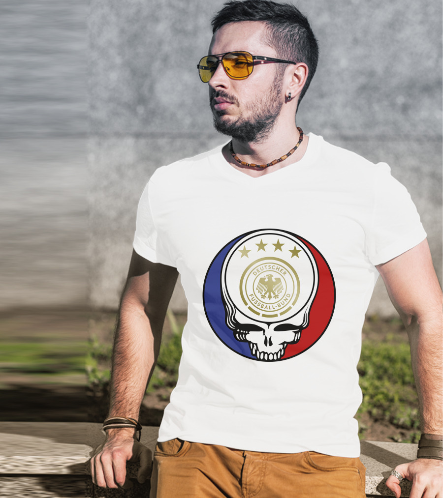 Germany Football Team Deutscher Fussball-Bund Grateful Dead Skull T-Shirt