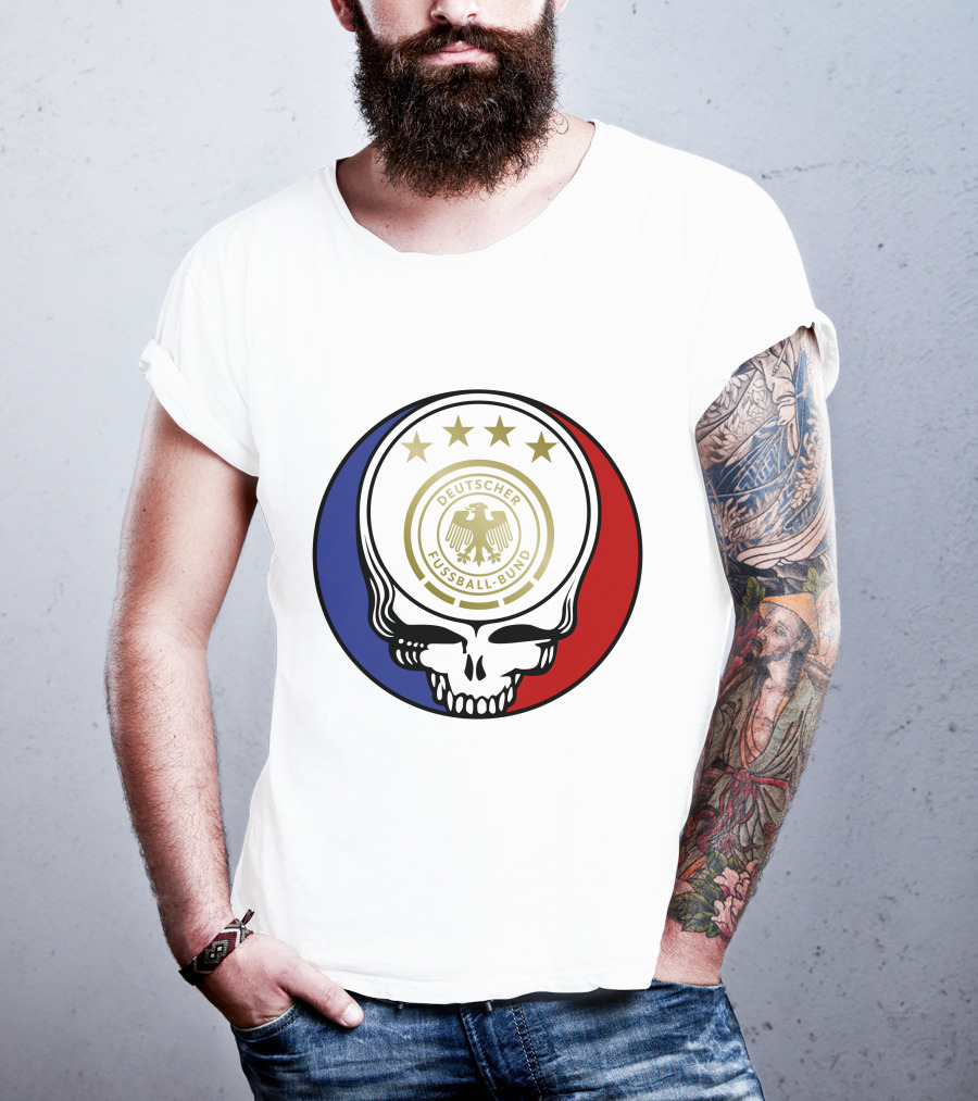 Germany Football Team Deutscher Fussball-Bund Grateful Dead Skull T-Shirt