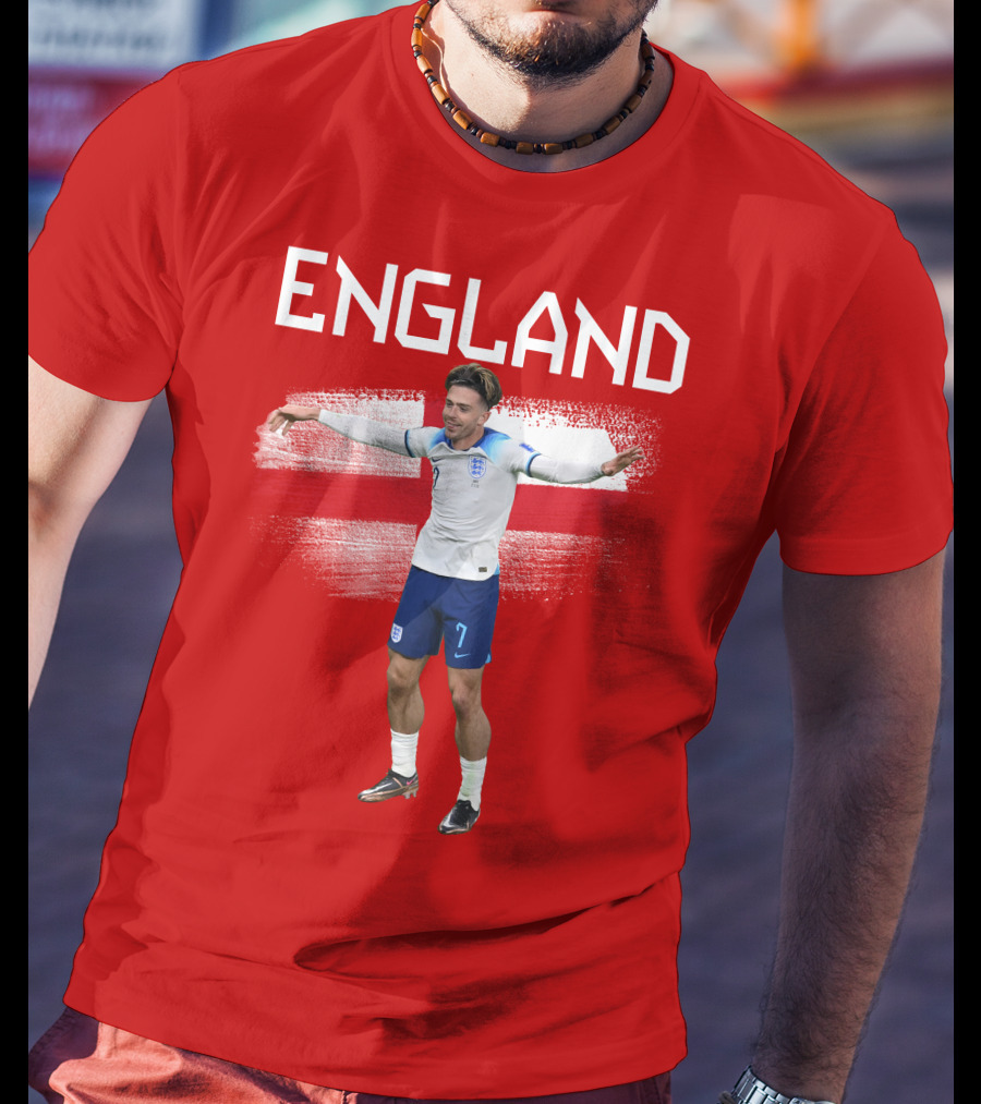 Jack Grealish England Soccer Celebration St George's Cross T-Shirt