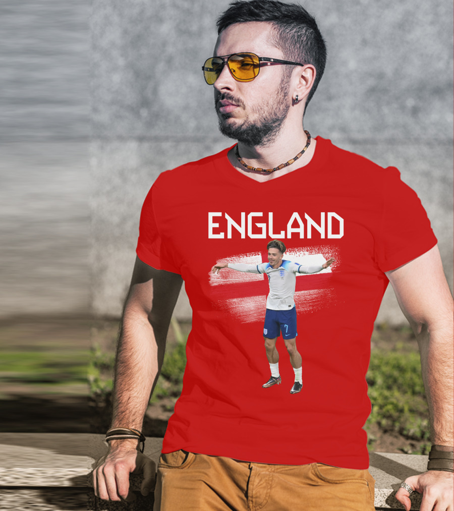 Jack Grealish England Soccer Celebration St George's Cross T-Shirt