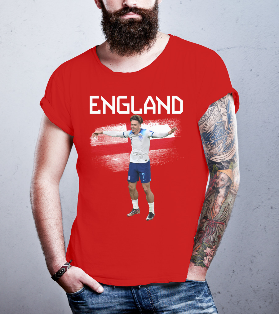 Jack Grealish England Soccer Celebration St George's Cross T-Shirt