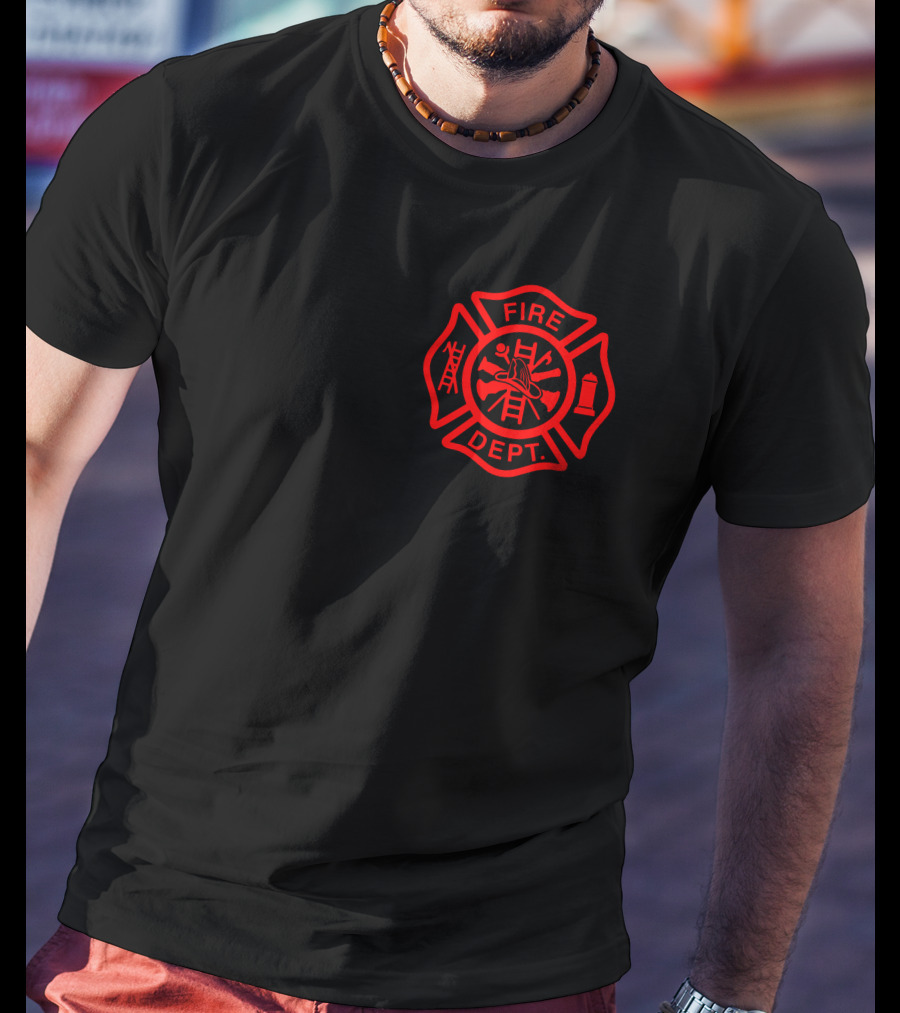 Fire Department Firefighter Hawaii Maltese Cross T-Shirt