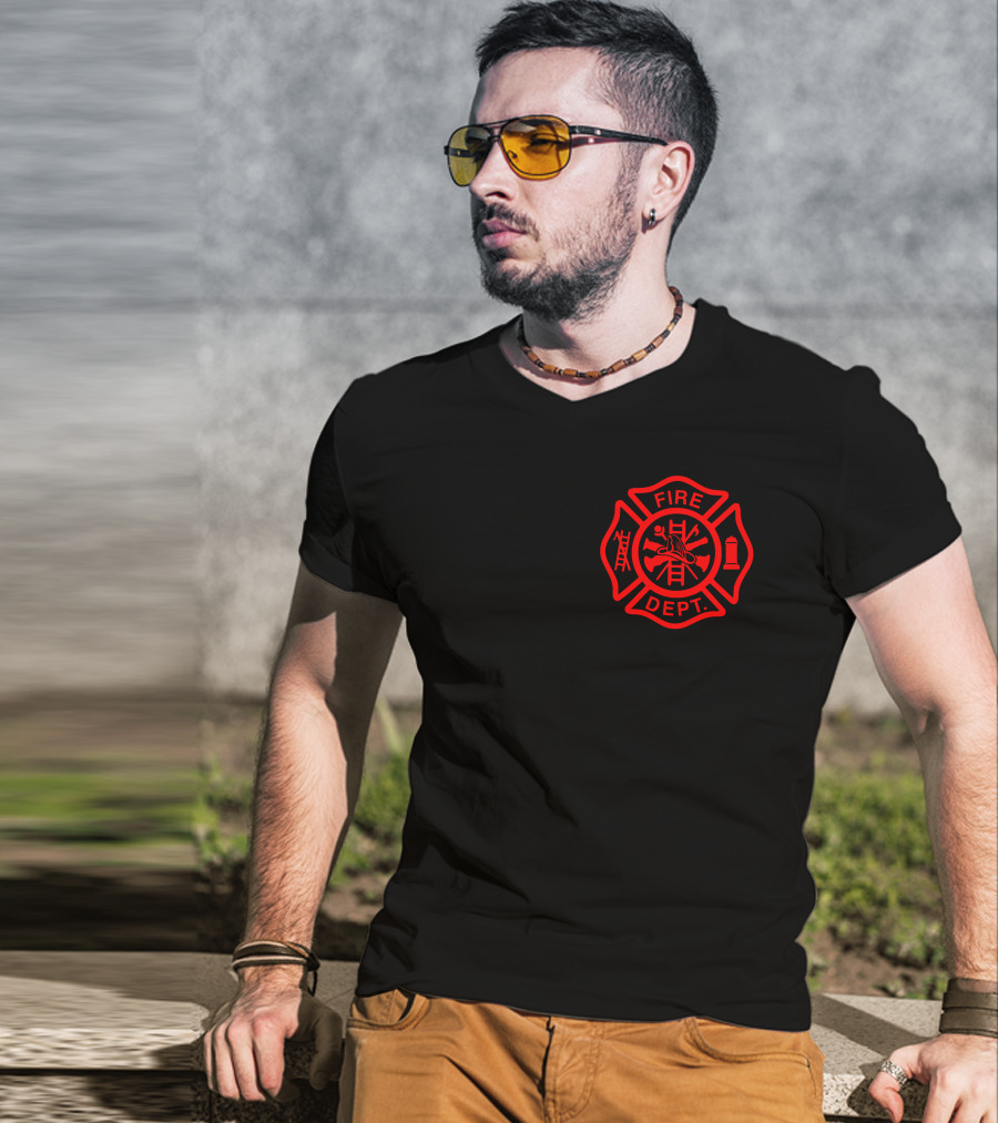 Fire Department Firefighter Hawaii Maltese Cross T-Shirt