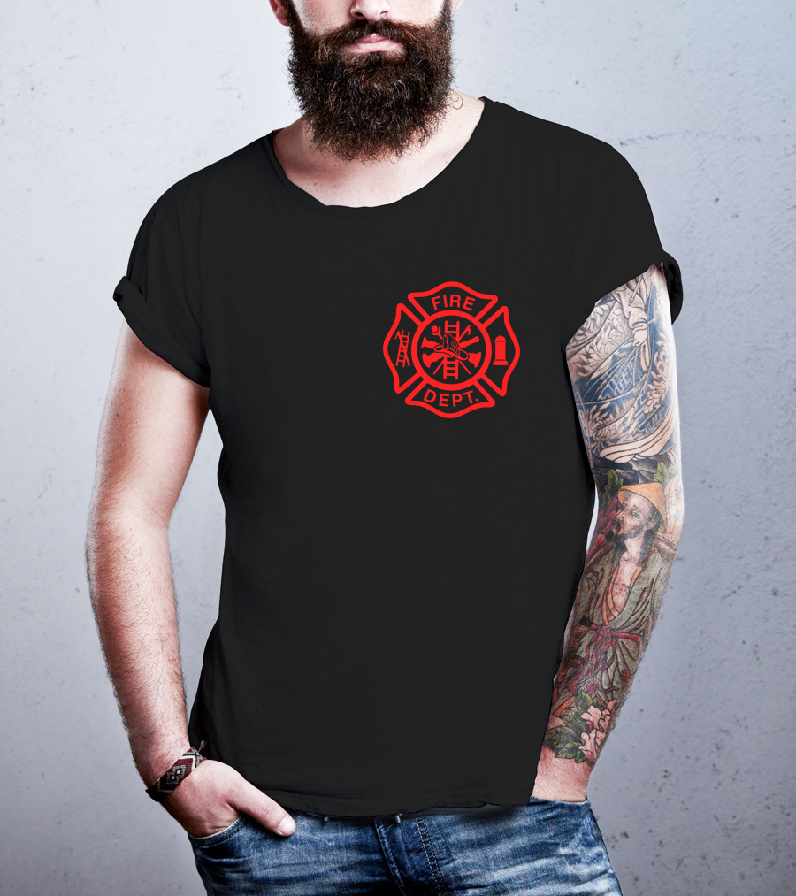 Fire Department Firefighter Hawaii Maltese Cross T-Shirt